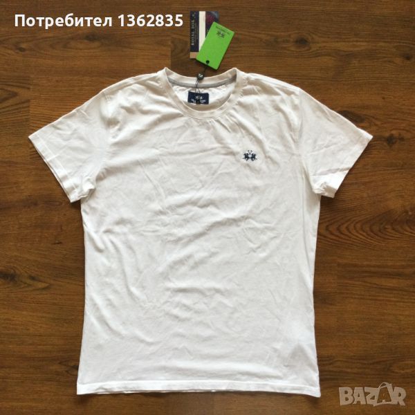 НОВА оригинална бяла памучна тениска LA MARTINA размер XL от Италия, снимка 1