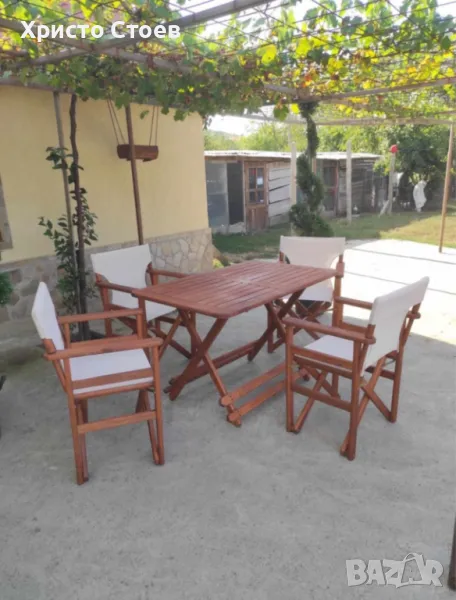 Сгъваеми режисьорски столове и маси 100% бук, снимка 1