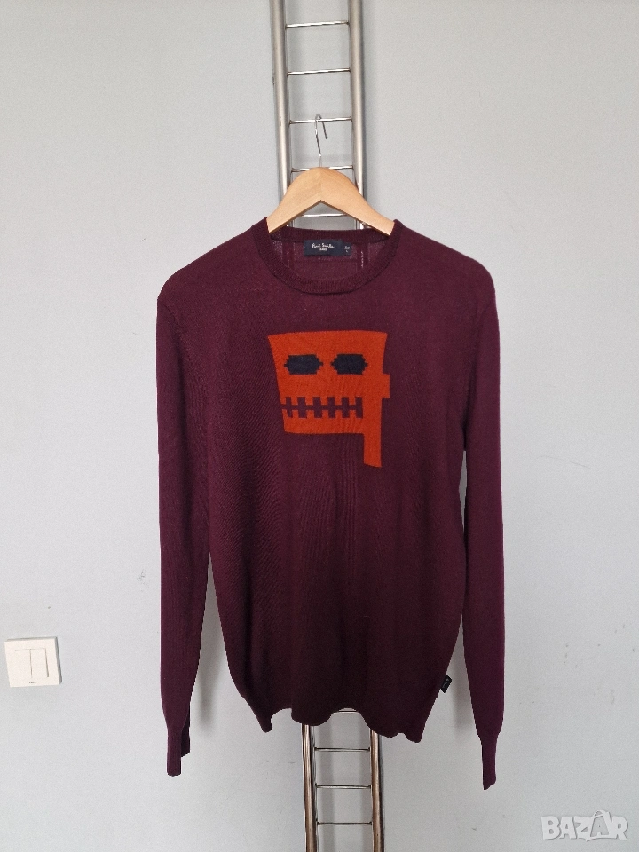 Страхотен мъжки пуловер PAUL SMITH JEANS , размер L , 100% вълна , снимка 1
