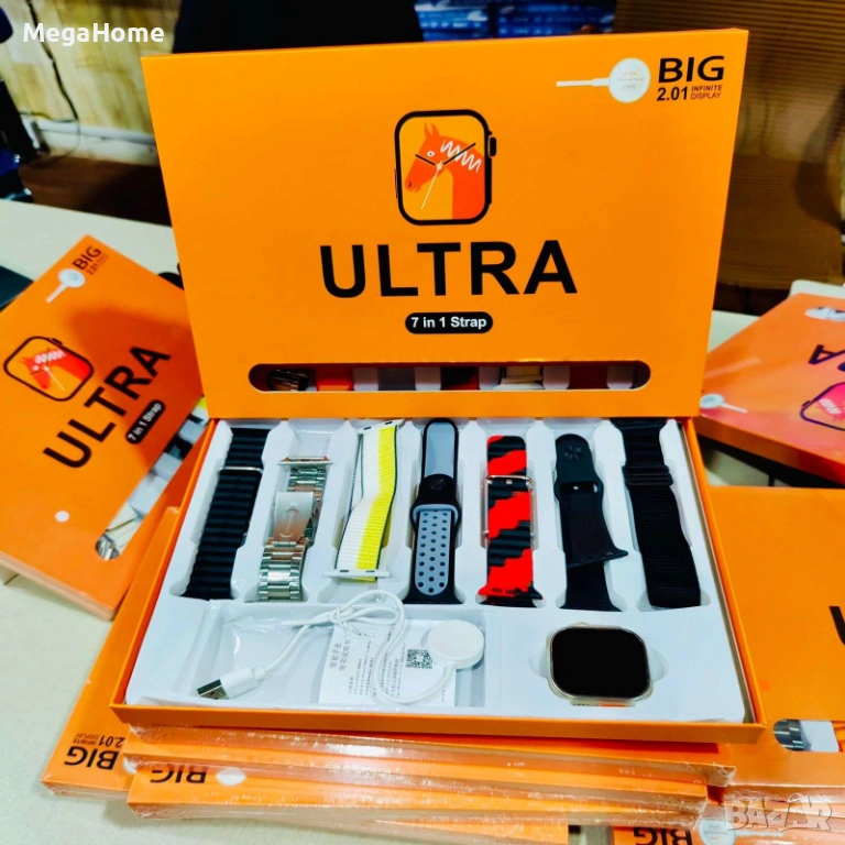 Ултра смарт часовник 7в1 със 7 различни каишки, Smart Watch, снимка 1