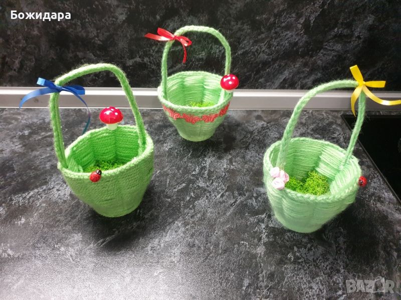 Великденски кошнички с украса за яйца, снимка 1