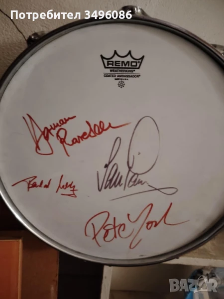Барабан LUDWIG подписан от велики барабанисти, снимка 1
