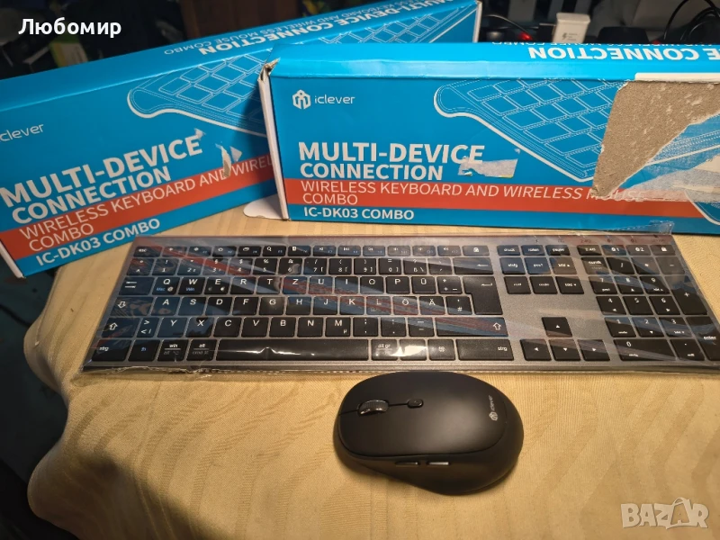 iClever DK03 Bluetooth клавиатура и мишка, презареждаща се двурежимна (Bluetooth 4.2 + 2.4G)

, снимка 1