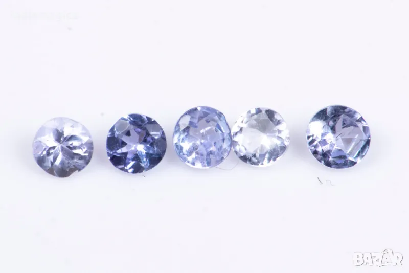 5 броя танзанит 0.34ct 2.3-2.4mm кръгла шлифовка #1, снимка 1