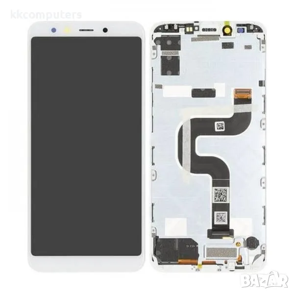 LCD Дисплей за Xiaomi Mi A2 / Mi 6X (2018) / 5606100530B6 / Тъч скрийн / Рамка / Бял / Service pack , снимка 1