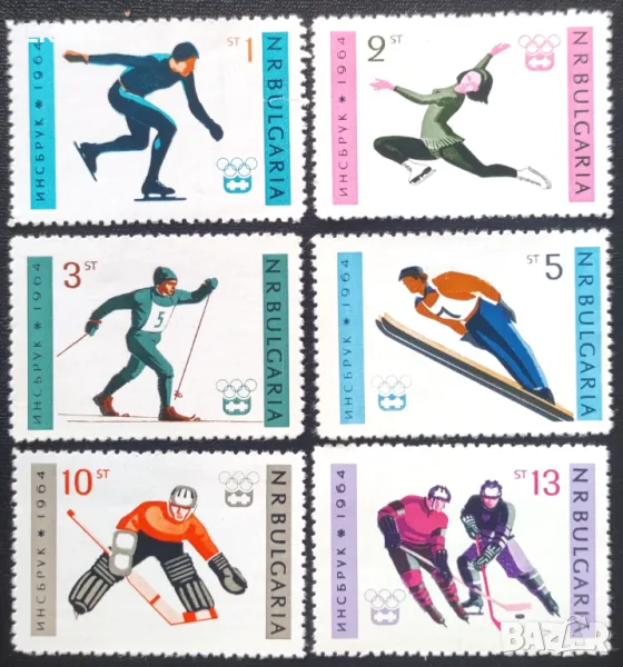 България, 1964 г. - пълна серия чисти марки, спорт, 5*6, снимка 1