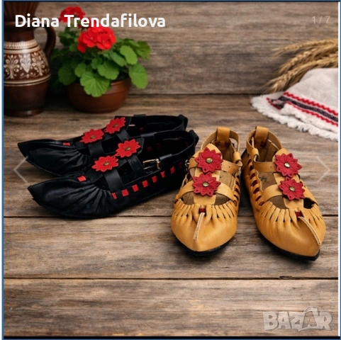 Кожени цървули с орнамент, снимка 2 - Други - 54268619