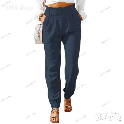 Дамски ежедневни класически едноцветни плисирани панталони с пълна дължина, 10цвята , снимка 8 - Панталони - 45513456