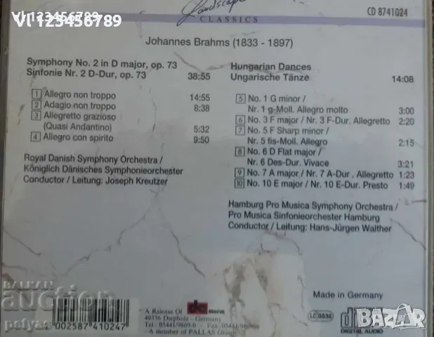 СД - Johannes Brahms - Symphony No 2 -Hungarian Dances, снимка 2 - CD дискове - 48394534