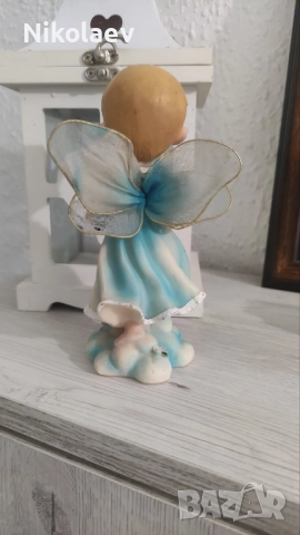 Винтидж порцеланов ангел с акордеон Vintage Angel Musician Playing Accordion Figurine , снимка 3 - Колекции - 51627540