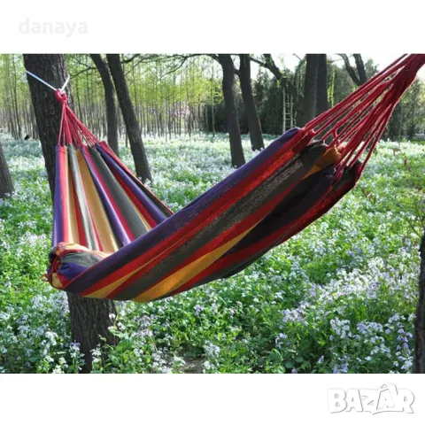 1722 Градински хамак от плат хамак люлка за къмпинг градина 190×80см, снимка 3 - Градински мебели, декорация  - 49761126