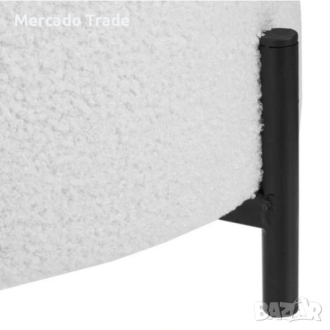 Декоративна табуретка с метални крачета Mercado Trade, Бял, снимка 3 - Декорация за дома - 53514170