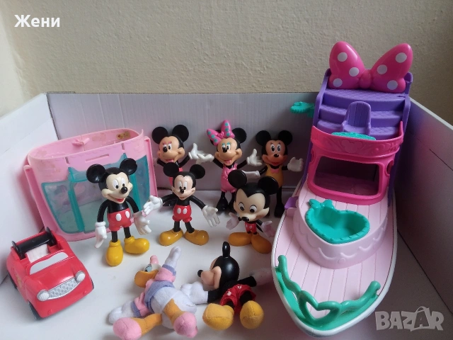 Фигурки Mickey Mause и яхта Minnie Mouse Disney Mattel 2012 кораб лодка сладкарница Мини Маус Дисни