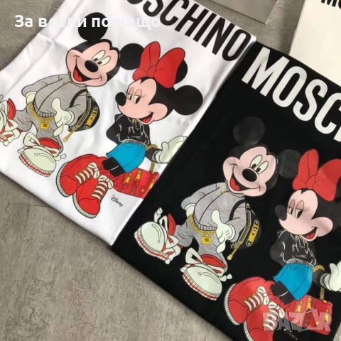 Дамска тениска Moschino Mickey Mouse and Minnie Mouse Код LFS29, снимка 2 - Тениски - 46815728