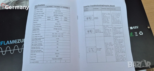 инвертор за ток 12v 220v 4000w пълна синусоида, снимка 12 - Аксесоари и консумативи - 53711873