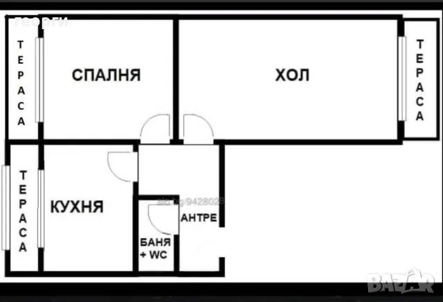 Продавам двустаен апартамент , снимка 1 - Aпартаменти - 47166468