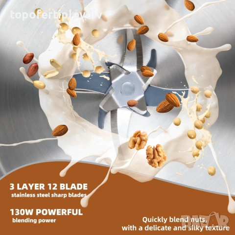 Уред за ядково мляко 9 in 1 Nut Milk Machine,Гаранция, снимка 11 - Блендери - 53655030