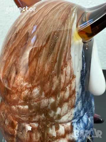 Стъклена фигурка на бухал в стил Мурано. №7645, снимка 10 - Колекции - 52561765