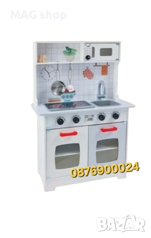 ПРОМО! ДЪРВЕНА Детска кухня с аксесоари Реалистична + звук светлина