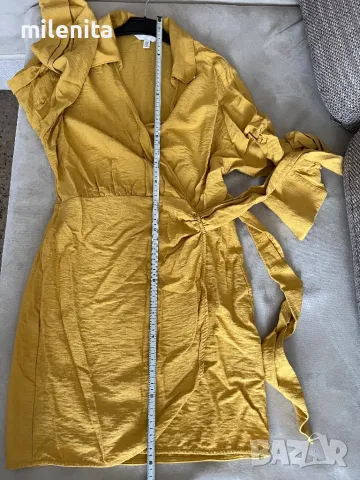 Красива рокля на HM в цвят горчица, снимка 3 - Рокли - 50411586