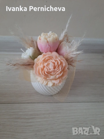 Букет от соеви свещи , снимка 6 - Декорация за дома - 54179231