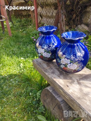 2 бр. порцеланови вази в кобалтово син цвят 30 лв. за бр., снимка 6 - Вази - 46182134