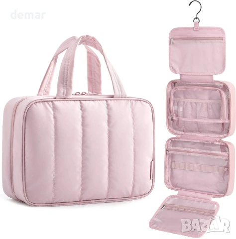 BAGSMART Висяща тоалетна чанта с кука, водоустойчива пътна тоалетна чанта