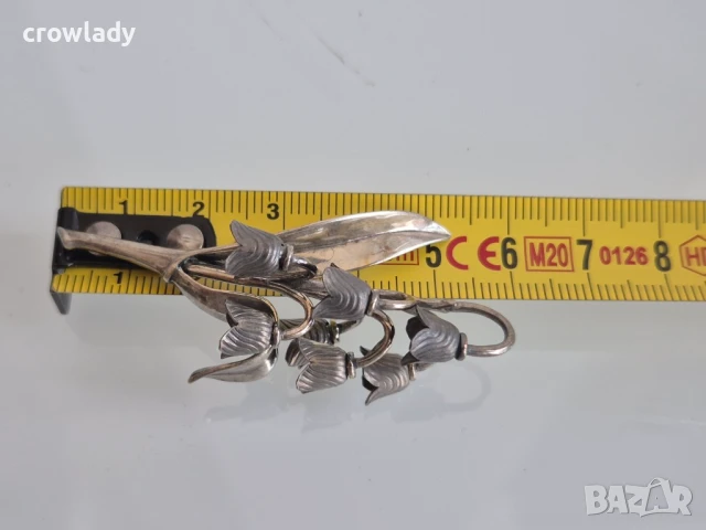 Цвете Красива сребърна момина сълза ръчна авторска изработка 2, снимка 7 - Антикварни и старинни предмети - 51104889