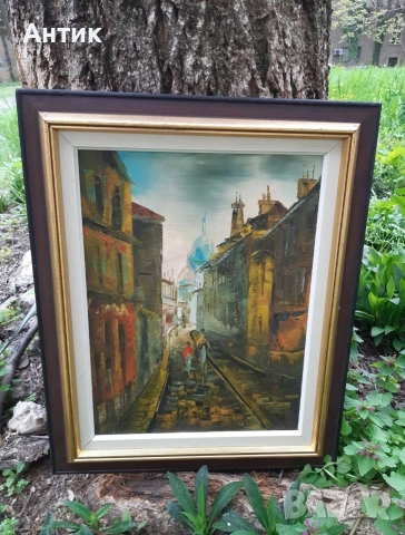 Красива Стара Картина Живопис Маслени Бои на Платно , снимка 2 - Картини - 54005129