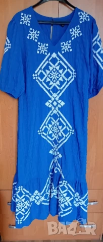 Синя дълга рокля , снимка 3 - Рокли - 51369793