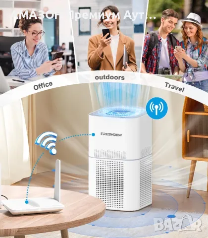 Смарт WIFI Пречиствател на въздух FRESHDEW H13 True HEPA филтър до 130м2/PM 2.5 IR сензор за миризма, снимка 2 - Овлажнители и пречистватели за въздух - 48854925