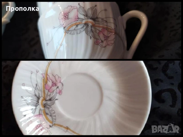 Български чашки с красиви, нежни декори и десертни чинийки, снимка 5 - Чаши - 54101103