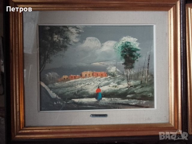 картини италиански масло платно 58/48 см, снимка 2 - Картини - 44368180