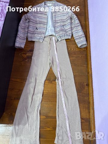 Комплект широк панталон рипс и яке Размер М, снимка 1 - Комплекти - 46403452