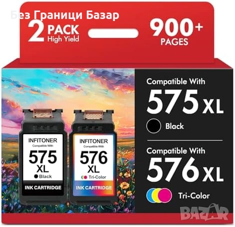 Нов Комплект мастила 575XL 576XL за Canon Pixma TS3750i TR4750i принтер