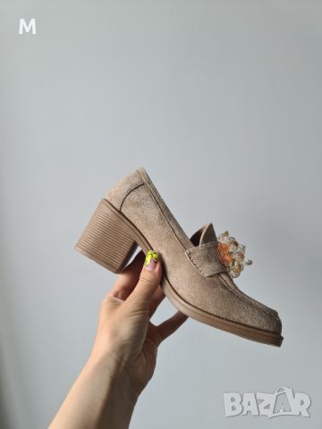 Нови дамски обувки на ток от велур с кристали. Изключително красив и лек модел. , снимка 9 - Дамски обувки на ток - 45261330