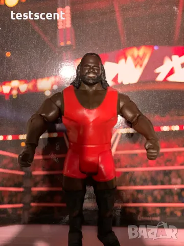 Екшън фигура WWE Mark Henry Марк Хенри WSM figure играчка Mattel Red, снимка 5 - Колекции - 48939001