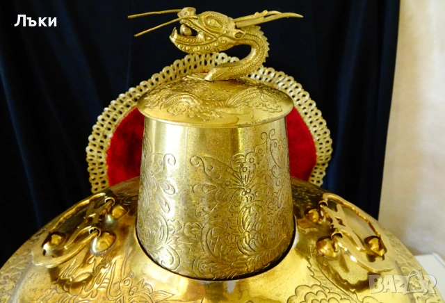 Китайско бронзово барбекю,тенджера на дървени въглища. , снимка 2 - Антикварни и старинни предмети - 53773424