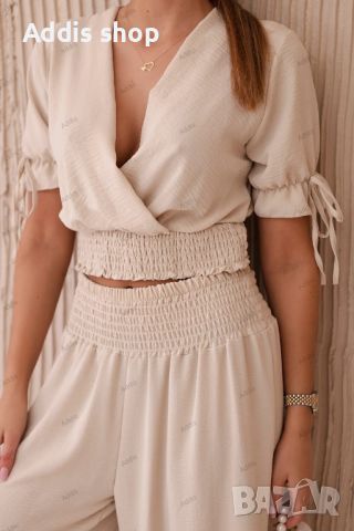 Дамски комплект панталон от две части и блуза, 4цвята , снимка 12 - Комплекти - 45629043