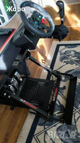 Волан с педали, скоростен лост и стойка Logitech G29, снимка 2 - Джойстици и геймпадове - 53402875