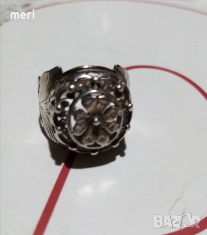  Арт деко сребърен пръстен, снимка 4 - Пръстени - 52418367