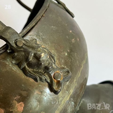 Винтидж съд с керамична дръжка ( метал месинг бронз мед), снимка 6 - Антикварни и старинни предмети - 45285185