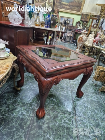 Уникална антикварна дървена английска маса Чипъндейл , снимка 4 - Маси - 52322963