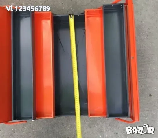 Метална кутия за инструменти с 5 отделения и катинар, снимка 4 - Други инструменти - 52110966