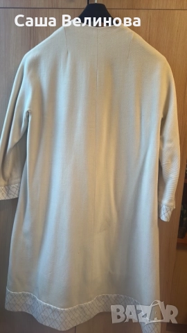 Бяло дълго вълнено палто, снимка 2 - Палта, манта - 51922771