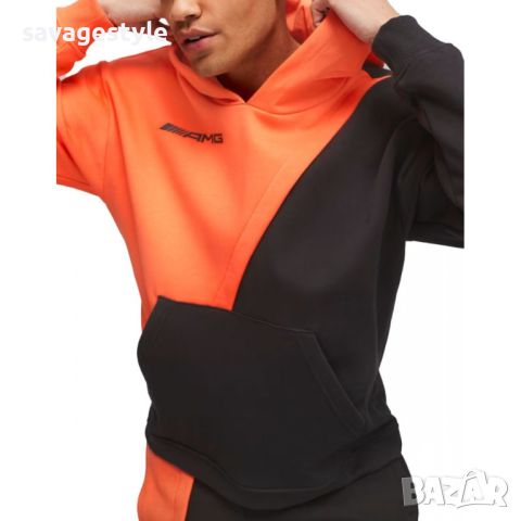 Мъжко спортно горнище PUMA x Mercedes Amg Statement Hoodie Black/Orange, снимка 1 - Спортни дрехи, екипи - 46668778