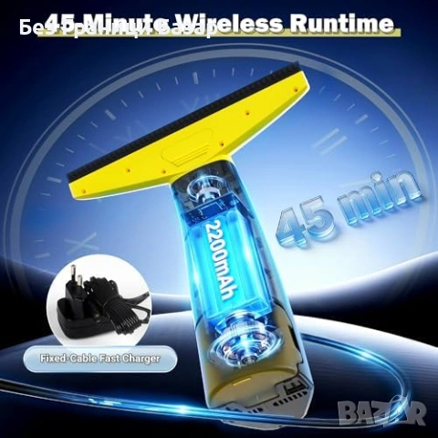 Нова Електрическа чистачка за прозорци 2000 Pa с 2 микрофибърни кърпи, снимка 3 - Други стоки за дома - 53876648