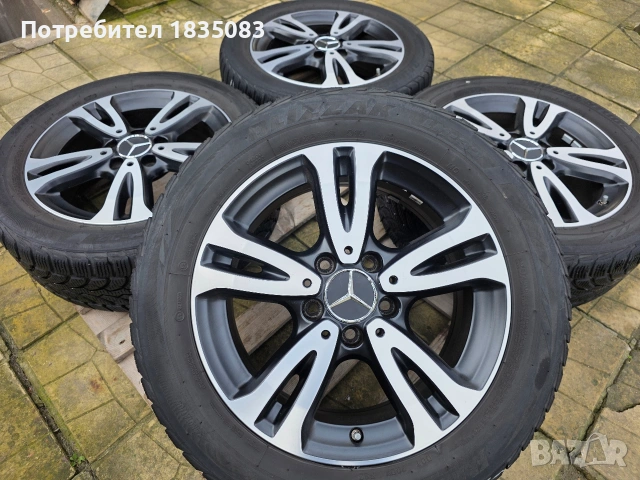 Лети джанти 16ки 5х112 Mercedes + зимни гуми 205/55/16 Bridgestone
