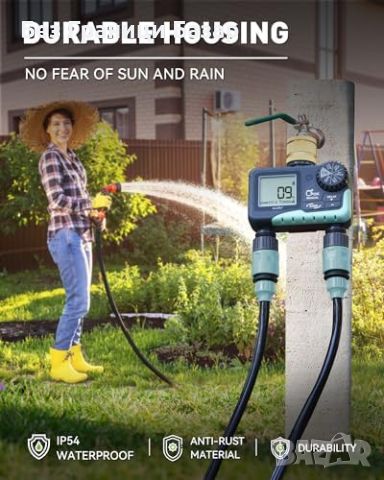 Нов Автоматичен таймер за поливане градина двор с дъждовно забавяне, снимка 5 - Напояване - 45965523