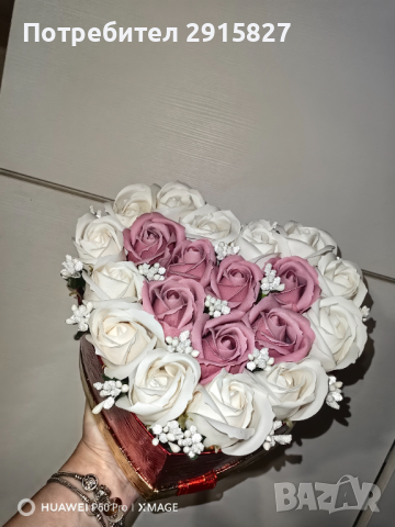 Ръчно изработена кутия с ароматни рози, снимка 4 - Романтични подаръци - 44974796